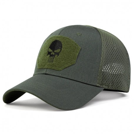 Кепка бейсболка c липучками Scull Olive