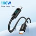 Кабель для зарядки и передачи данных Essager LED Digital Display 7A/100W USB Type-C to USB Type-C 1 м