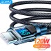 Кабель для зарядки и передачи данных QCMAX LED Digital Display 7A/120W USB Type-A to USB Type-C 1 м