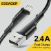 Кабель для быстрой зарядки и передачи данных Essager LED Indicator 2.4A/12W USB Type-A to Apple Lightning 2 м Кабель для быстрой зарядки и передачи данных Essager LED Indicator 2.4A/12W USB Type-A to Apple Lightning 2 м