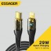 Кабель для быстрой зарядки и передачи данных Essager LED Indicator 3A/29W USB Type-C to Apple Lightning 1 м