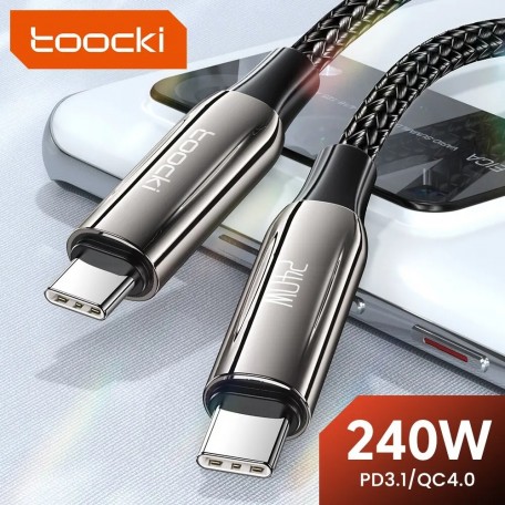 Кабель для быстрой зарядки и передачи данных Toocki PD3.1 QC4.0 48V 5A/240W USB Type-C to USB Type-C 1 м