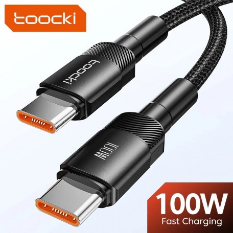 Кабель для быстрой зарядки и передачи данных Toocki 5A/100W USB Type-C to USB Type-C 1 м