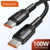 Кабель для быстрой зарядки и передачи данных Toocki 5A/100W USB Type-C to USB Type-C 1 м