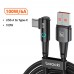 Кабель для зарядки и передачи данных Toocki 90 Degree LED Digital Display 6A/100W USB Type-A to USB Type-C 1 м