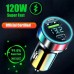 Быстрое автомобильное зарядное устройство от прикуривателя 240W 1 USB + 1 Type-C PD с цифровым дисплеем для ноутбуков, планшетов, смартфонов Apple iPhone, iPad, MacBook, Huawei, Honor, Xiaomi, Samsung, OPPO, Redmi, Realme