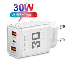Зарядний пристрій живлення Блок живлення для телефону Maerknon 30W 2 USB A + 1 USB Type-C Швидка зарядка PD+QC3.0 Блок зарядки для Samsung, IPhone, Xiaomi, Redmi, Huawei, Realme Зарядний пристрій живлення Блок живлення для телефону Maerknon 30W 2 USB A + 1 USB Type-C Швидка зарядка PD+QC3.0 Блок зарядки для Samsung, IPhone, Xiaomi, Redmi, Huawei, Realme