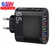 Сетевое зарядное устройство Блок питания для телефона 65W 5 USB + 1 Type-C Быстрая зарядка PD+QC3.0 Блок зарядки для Samsung, IPhone, Xiaomi, Redmi, Huawei, Realme Сетевое зарядное устройство Блок питания для телефона 65W 5 USB + 1 Type-C Быстрая зарядка PD+QC3.0 Блок зарядки для Samsung, IPhone, Xiaomi, Redmi, Huawei, Realme