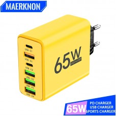 Зарядний пристрій живлення Блок живлення для телефону Maerknon 65W 4 USB + 2 Type-C Швидка зарядка PD+QC3.0 Блок зарядки для Samsung, IPhone, Xiaomi, Redmi, Huawei, Realme Зарядний пристрій живлення Блок живлення для телефону Maerknon 65W 4 USB + 2 Type-C Швидка зарядка PD+QC3.0 Блок зарядки для Samsung, IPhone, Xiaomi, Redmi, Huawei, Realme