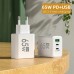 Сетевое зарядное устройство Блок питания для телефона Maerknon 65W GAN 1 USB + 2 Type-C Быстрая зарядка PD+QC3.0 Блок зарядки для Samsung, IPhone, Xiaomi, Redmi, Huawei, Realme