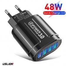 AC charger USLION BK-385 with 4 USB ports 48W and fast charging QC 3.0