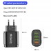 Сетевое зарядное устройство Блок питания для телефона USLION BK-385 с 4 USB-портами 48W Быстрая зарядка QC 3.0 Блок зарядки для Samsung, IPhone, Xiaomi, Redmi, Huawei, Realme