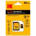 Карта памяти Kodak MicroSDXC UHS-I U3 V30 A1 64GB Class 10 90MB/S + SD адаптер