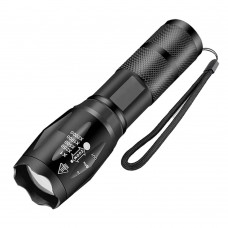 Фонарик светодиодный LED Flashlights с 3 режимами на батарейках ААА 3 шт. или аккумуляторной Li-ion 1 шт. 18650