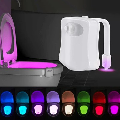 Подсветка для унитаза с датчиком движения в виде светильника ночника LED Lamp WC 8 вариантов цветов подсветки