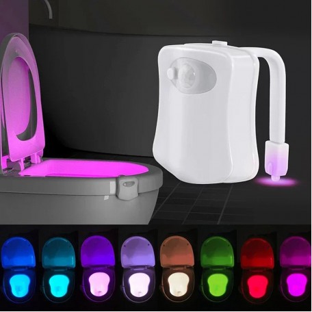 Подсветка для унитаза с датчиком движения в виде светильника ночника LED Lamp WC 8 вариантов цветов подсветки