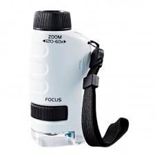Pocket children's microscope with LED illumination optical 60-120x portable 2xAA
