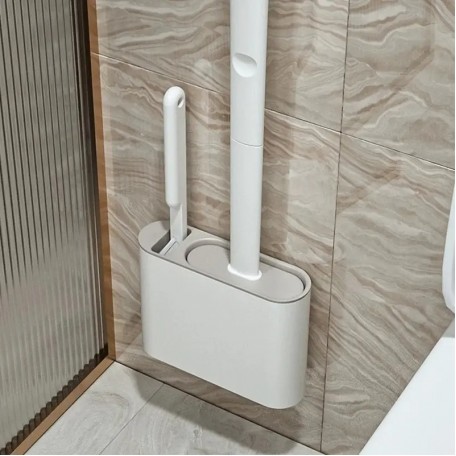 Гибкая силиконовая щетка для унитаза с держателем Cleaner Toilet Brush