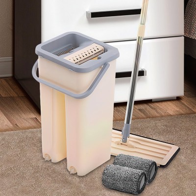 Набор для мытья пола швабра-лентяйка и ведро с автоматическим отжимом Lazy Mop Scratch 7 л